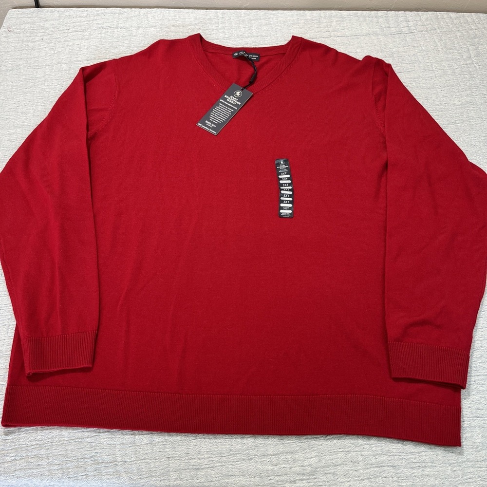 Men's‎ Big & Tall Hart Schaffner Marx Extra Fine Merino Wool V-Neck Sweater 3XB